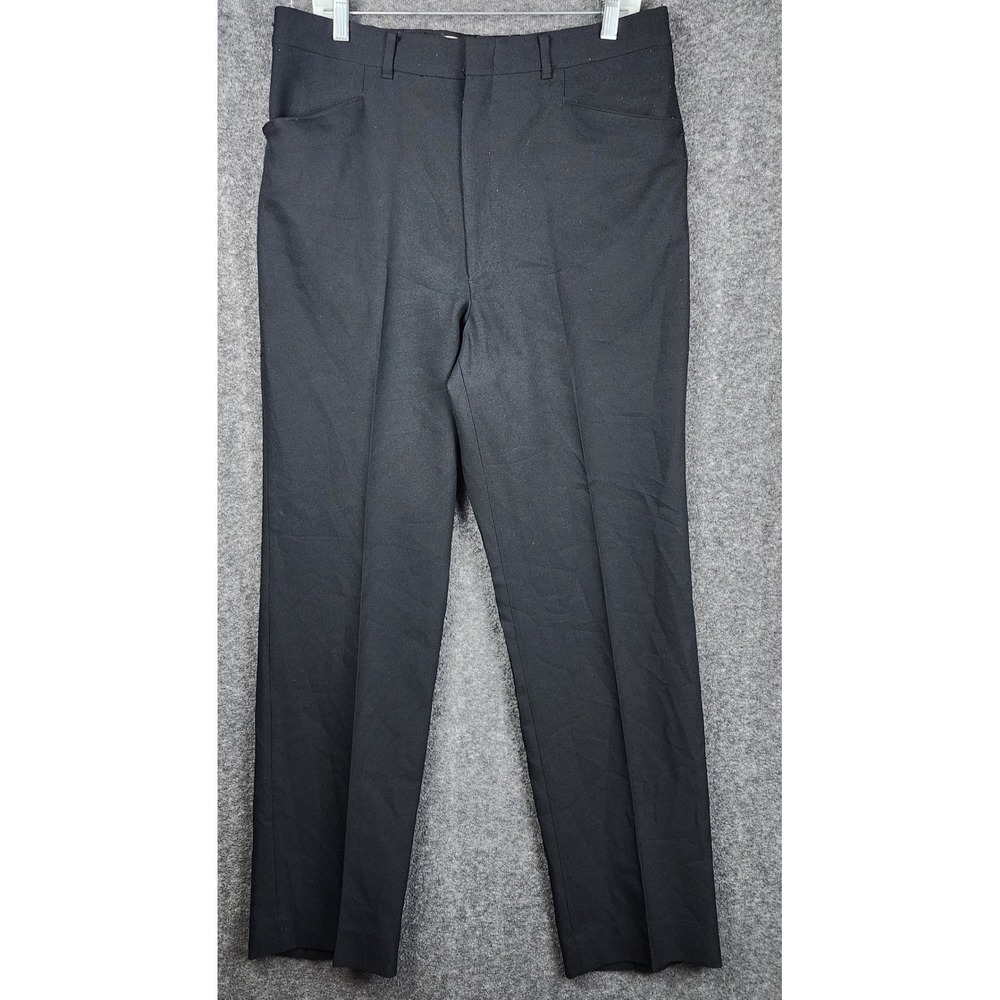 Haggar Dress Pants Mens 34x34‎ Black Straight Leg Flat Front Slacks 36818